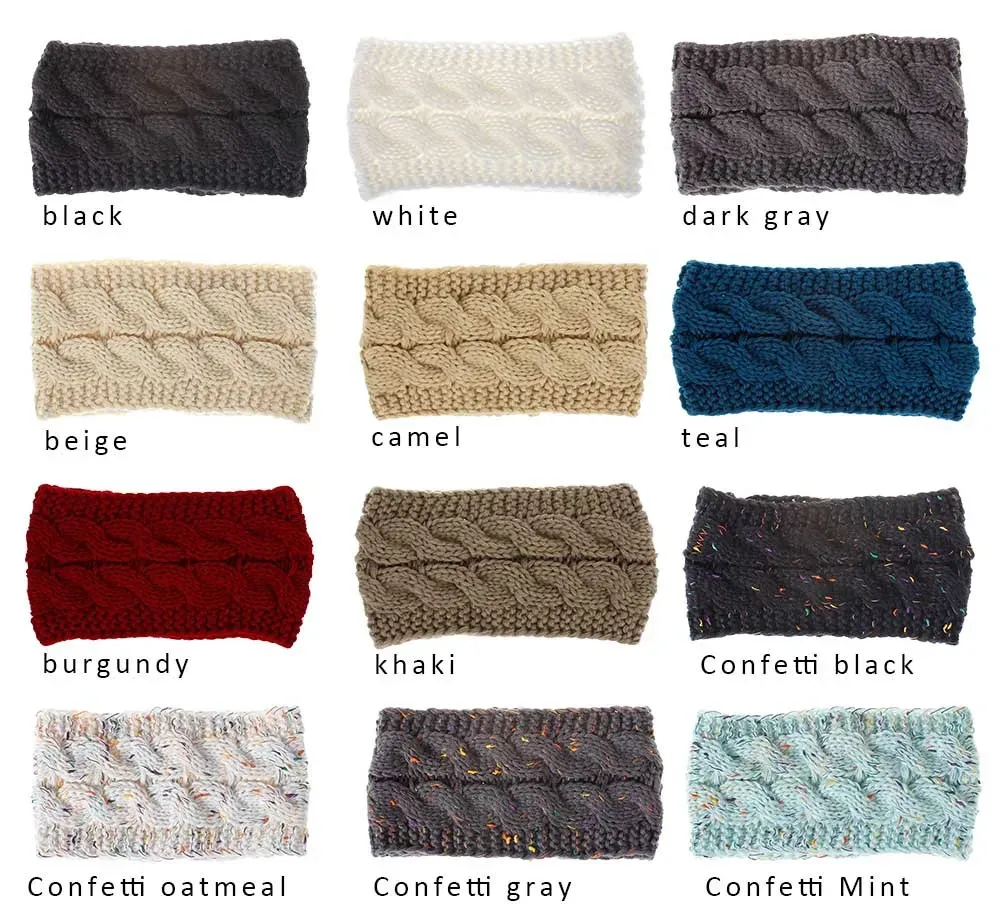 Dropshipping Knitted Twist Headband Women Acrylic Winter Sports Ear Warmer Head Wrap Hairband Fashion Hair Accessories