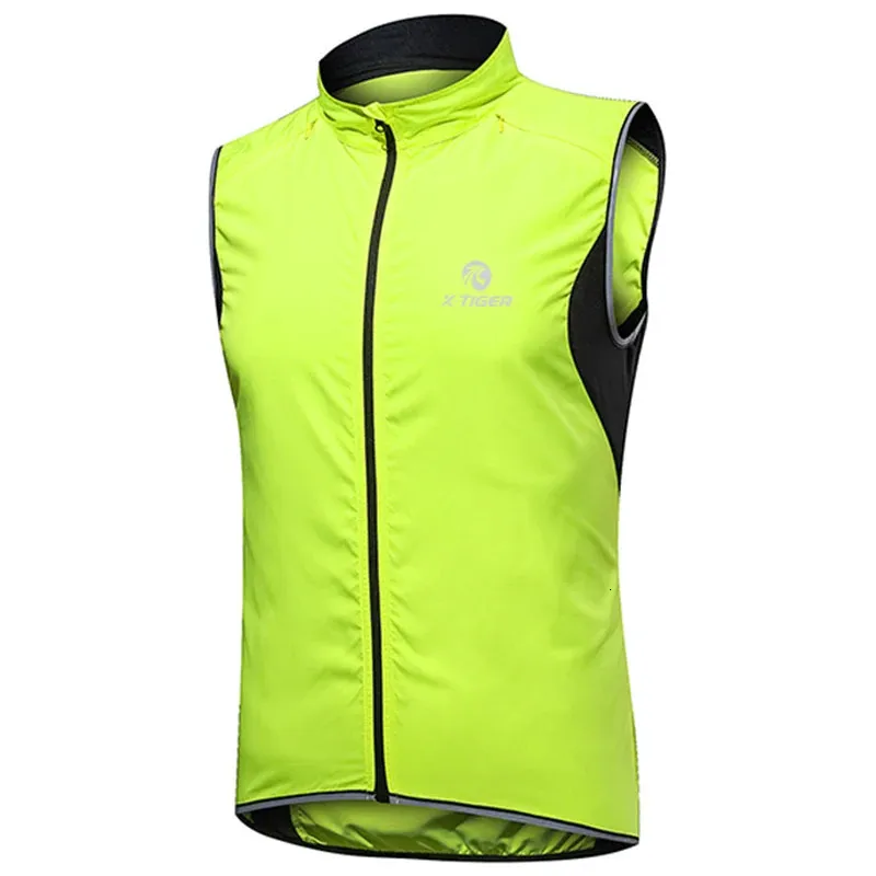 Cycling Jackets X-TIGER Windproof Cycling Vest Rainproof Sleeveless Reflective Safety Vest Bike Jacket Outdoor Sport Quick-Dry Rain Jacket 231204