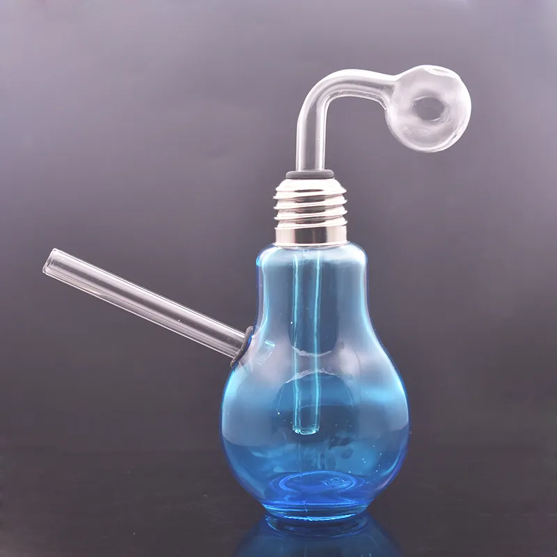 2pcs Lampe Ampoule Forme Verre Brûleur À Huile Bong Tuyaux D'eau pour Dab Rigs Tuyau Bongs Portable Vente Chaude Petit Mini Dab Rig Heady Fumer Cendre Catcher avec Tuyau De Brûleur À Huile En Verre