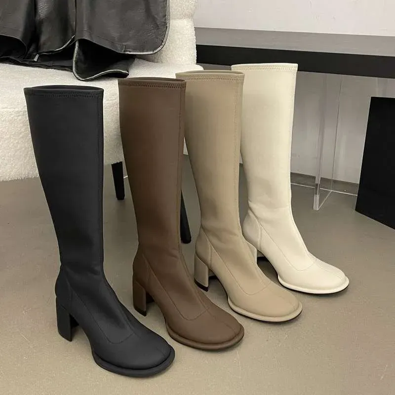 Designer High Heel Boots Fashion Luxury High Barrel Knight Boots Autumn