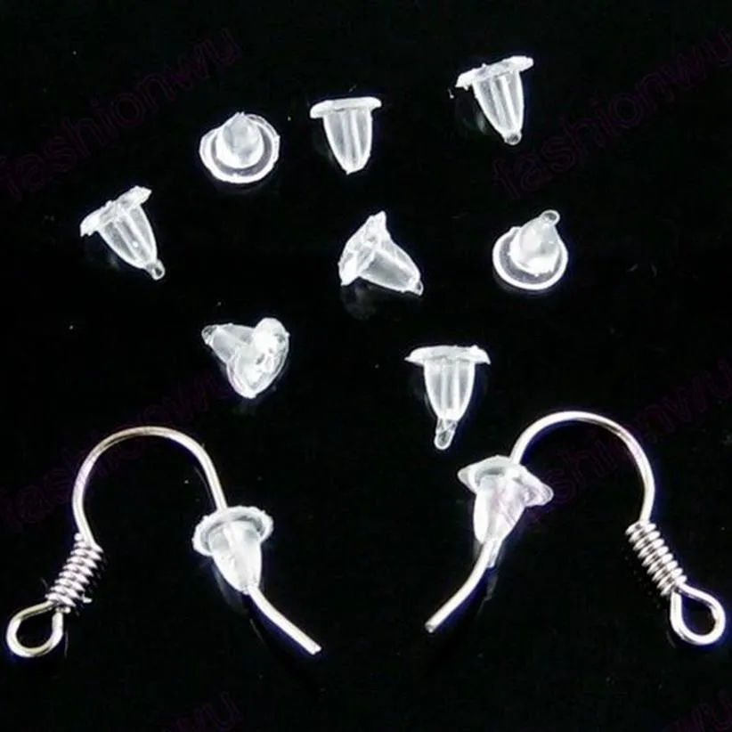 Boucles d'oreilles en plastique blanc Transparent, bouchon arrière, 4mm, accessoires de boucles d'oreilles DIY, 2000 pièces, lots utiles, 303p