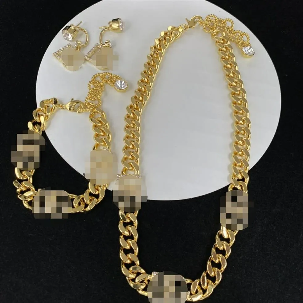 Classic WOGUE Designed Brass Necklace Bracelet Diamond D Letter Earrings Womens All-match Pearl Pendant Necklaces Fashion Designer272c