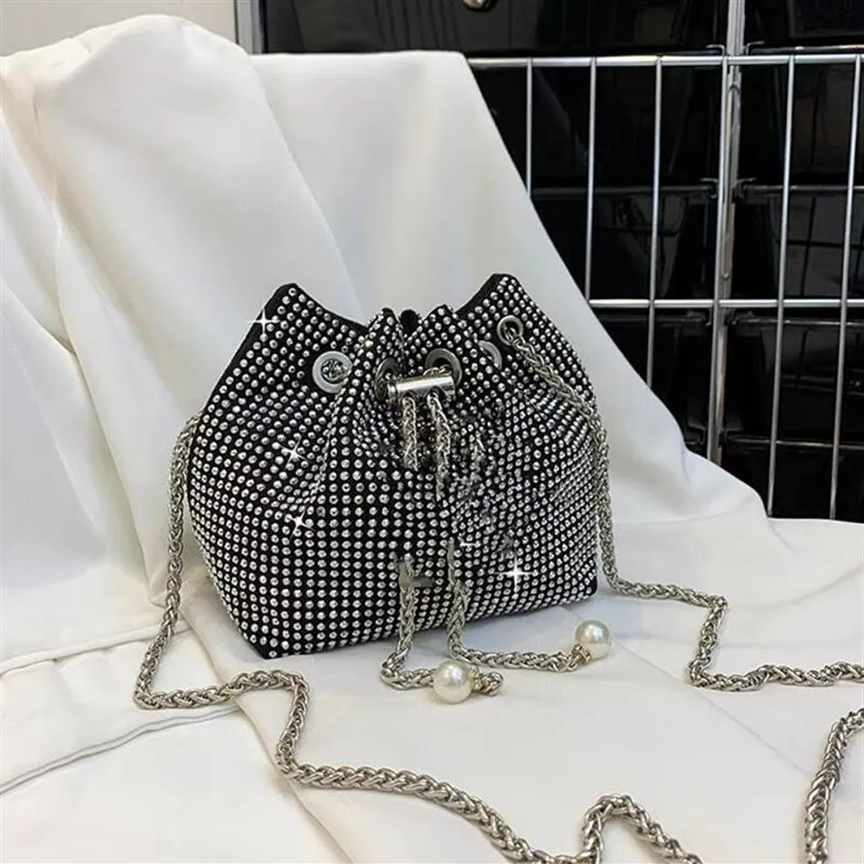 Nuovo stile moda portamonete con coulisse borsa a catena completamente ingioiellata designer donna borsa a tracolla monospalla lusso Wom276H