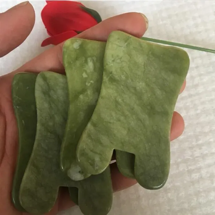 Dropshipping Natural Jade Massage Tool Guasha Board Gua Sha Facial Treatment Natural Jade Stone Scraping Care Healthy Tool