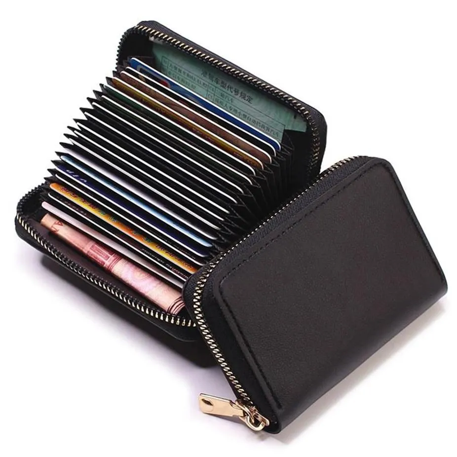 Titulaires de cartes Porte-monnaie d'affaires Femmes Hommes Gris Bank ID 20 Bits PU Cuir Protège Case Coin Purse263g