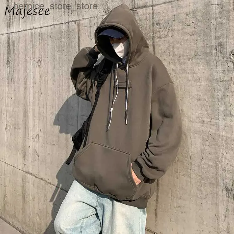 Herren Hoodies Sweatshirts Hoodies Männer All-Match Kpop Mode Kleidung Vordertaschen Kapuze Minimalistisch Harajuku Outwear Baggy S-3XL Unisex Frühling 2023 Neu Q231204