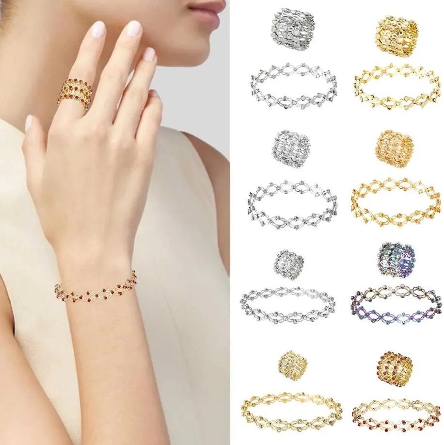 2-in-1 Transforming Ring Bracelet Magic Crystal Stretch Jewelry