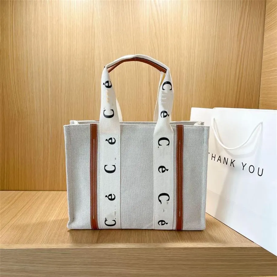 Schoudertas Boodschappentassen Letterprint Streep Avondtassen Grote capaciteit Tote Canvas Vrouwelijke Japanse Casual Handbag264r