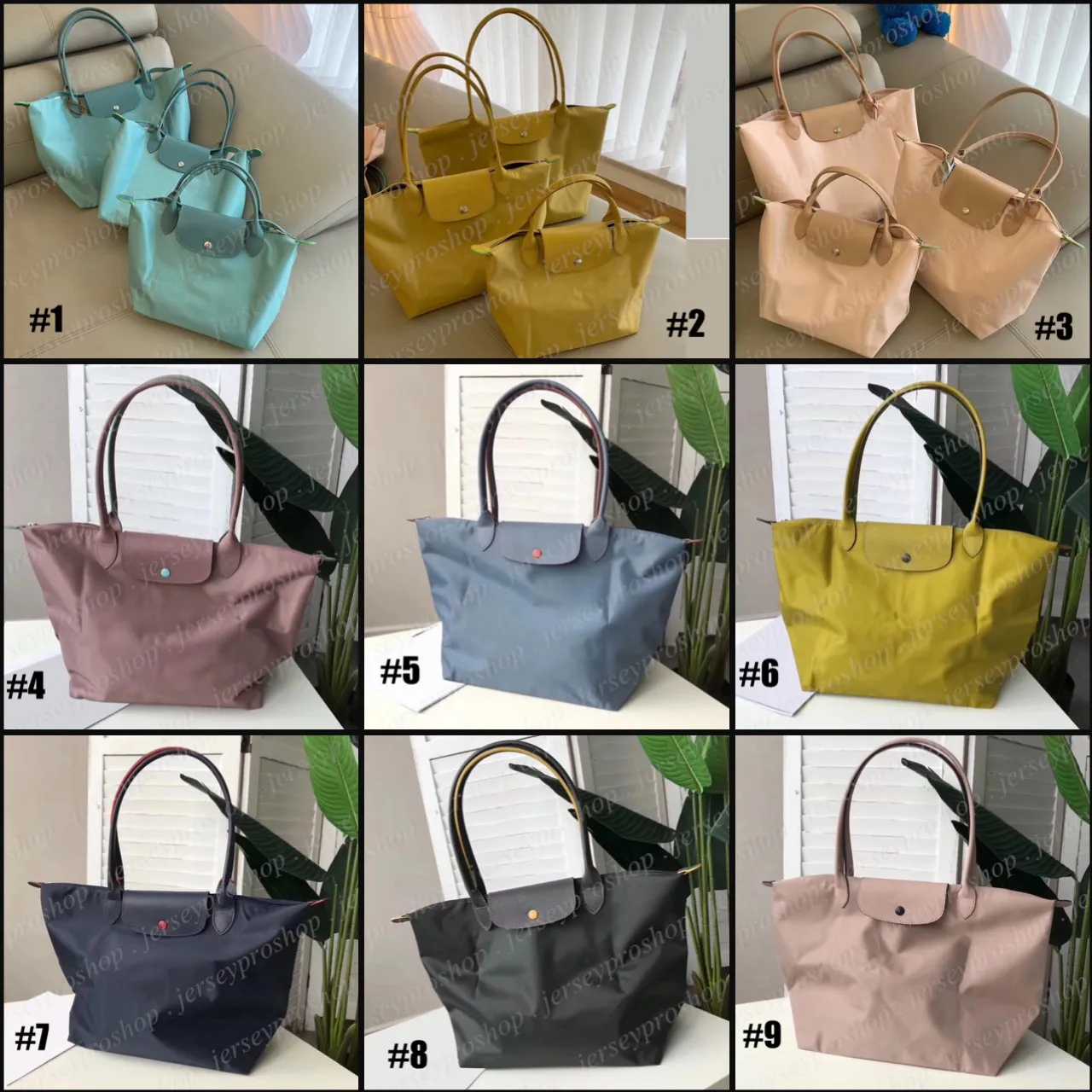 Modische, klassische Damen-Nylon-Einkaufstasche, Handtasche, Einkaufstaschen, Umhängetasche, tragbare Aktentasche, Top-Seller, 3 Größen