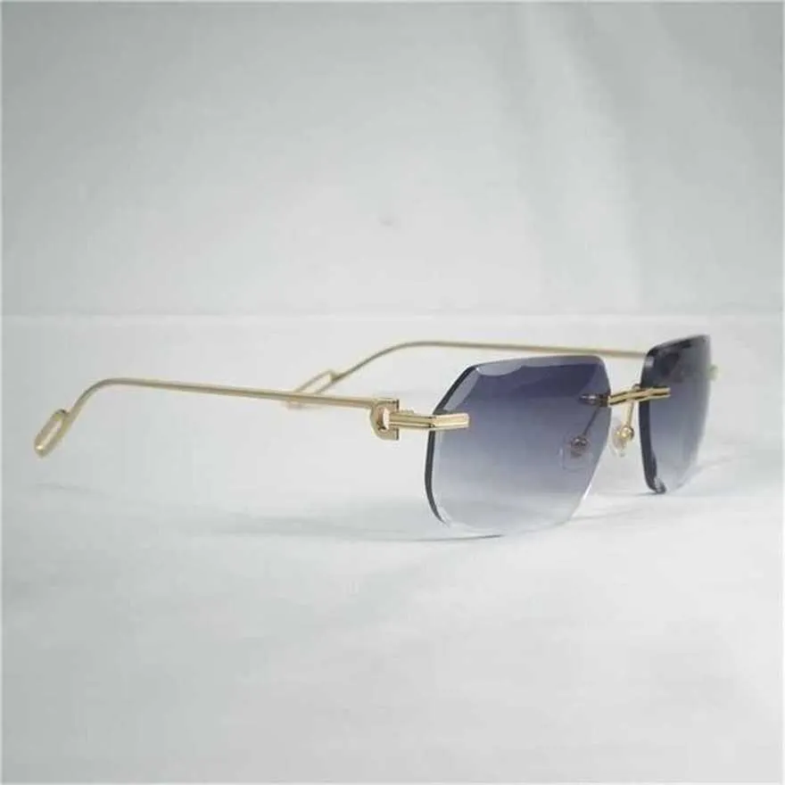 Винтажные квадратные мужские очки без оправы с алмазной резкой, новая форма линз, абажур, металлическая оправа, прозрачные очки для чтения GafasKajia, новинка