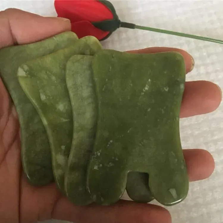 Dropshipping Natural Jade Massage Tool Guasha Board Gua Sha Facial Treatment Natural Jade Stone Scraping Care Healthy Tool