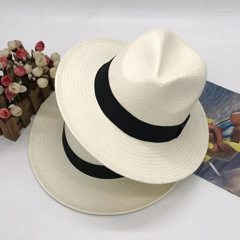 Berets 202310-fcm-10 Clásico verano leche blanco sólido hecho a mano papel fino hierba vacaciones sombreros gorra hombres mujeres ocio Panamá Jazz sombrero