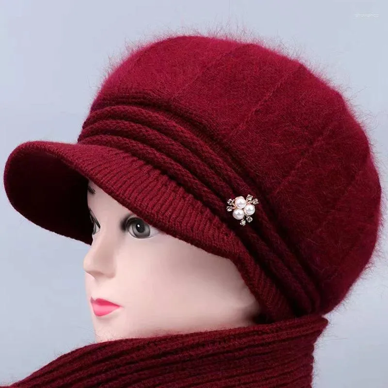 Berets Middle Aged And Elderly Womens Hats Thickened Windproof Knitted Hat  Autumn Winter Warm Plush Outdoor Sports Cap Gifts For Mom From Shuwanqz,  $7.72