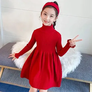Girls Dresses Autumn Winter Sweater Dress For Girls Long Sleeve