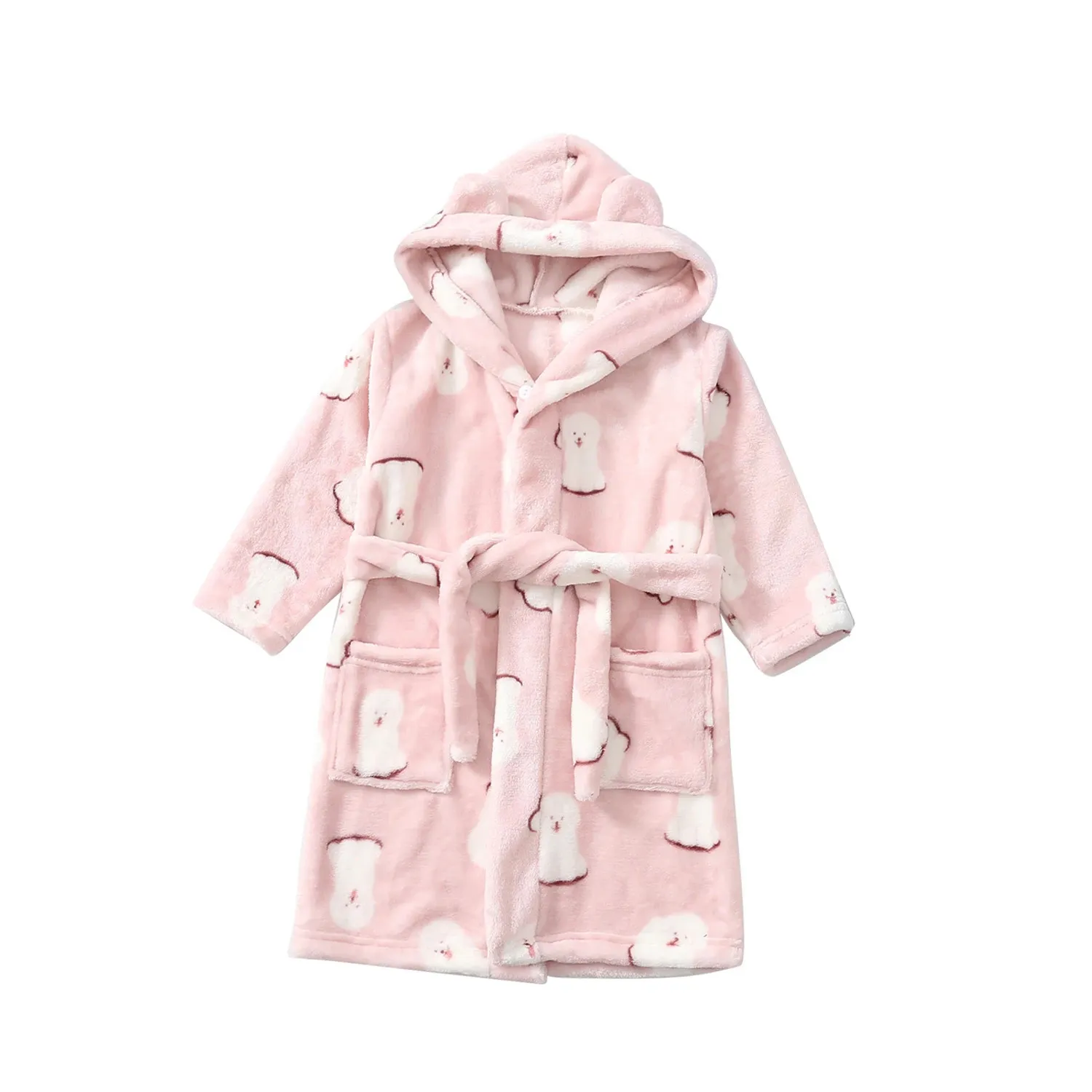 Handelsrockar Barn Tjej Tracksuitkläder Kid Sleepwear Flanell Thicken Baby Boy Bathrobe Handduk Robes Teen Kid Clothing Nightgown Set A731 231204