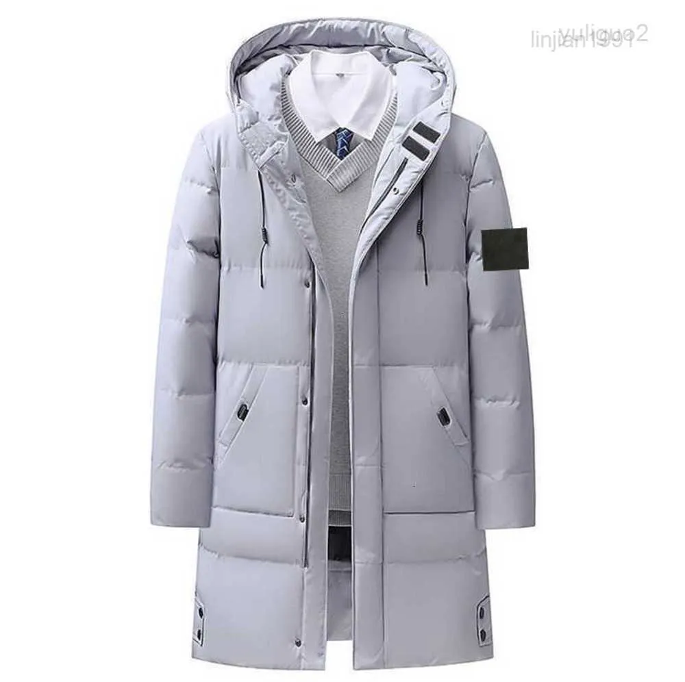 2023stone Jacket Island 2023 marque de créateur couleur unie vers le bas coupe ajustée chaud hiver long manteau épais en coton veste Stone-Island