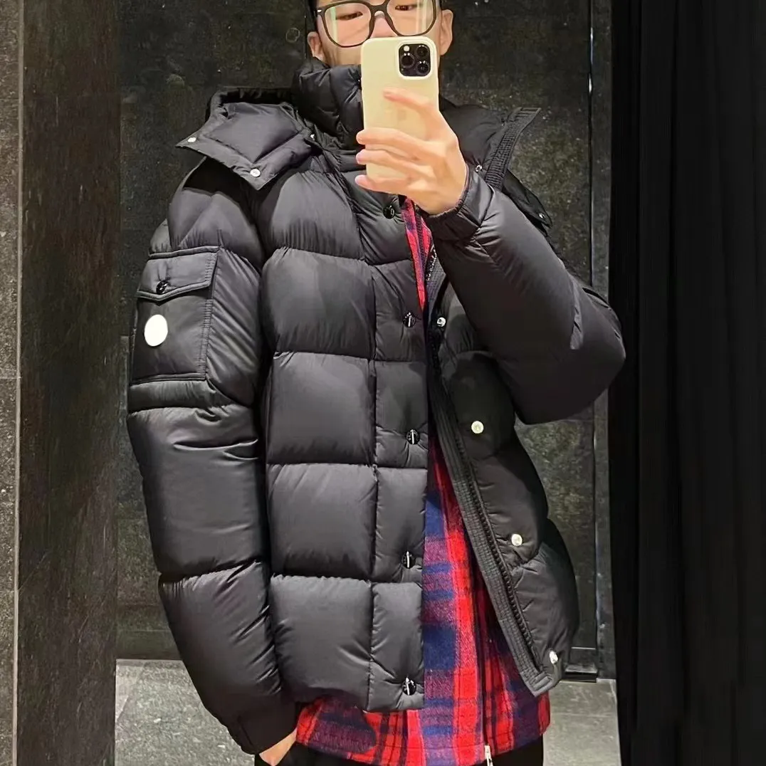 Ny Longue Saion Tyg White Duck Down Mens White Black Puffer Jacket Down Parkas Kläder vadderade kvalitet Rockar Håll varma ytterkläder kallt skydd ner kappa