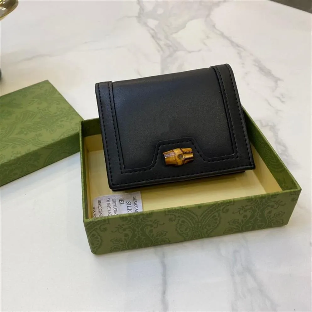 Trevliga kvinnor plånbok kort handväska korthållare mynt purses designer plånböcker topp quanlity stort märke gjord av original läder bambu deco242v