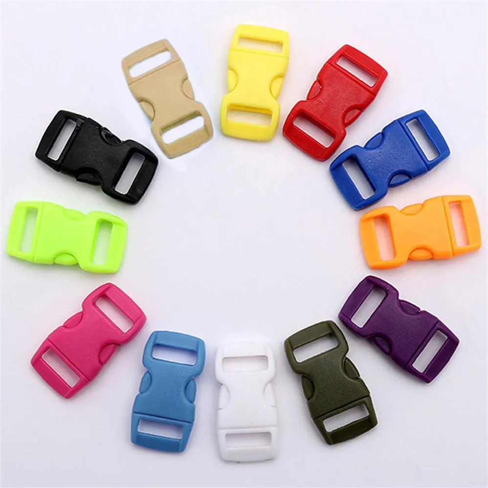 1cm Colorful Curved Side Release Buckle Clasps For Bracelet Backpacks Clothes Mini Bags Strap Parts DIY Accessory Dog Collar211C