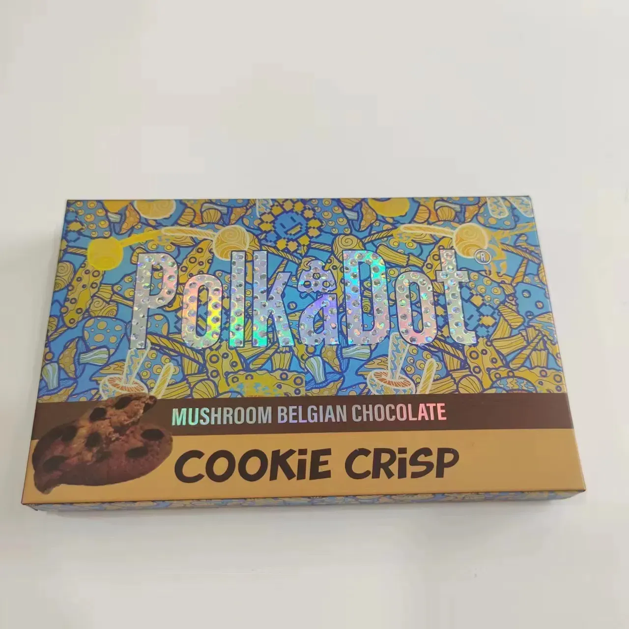 Wholesale of new polka dots chocolate packaging box COCO berry biscuits and cream magical mushroom chocolate bars packaging