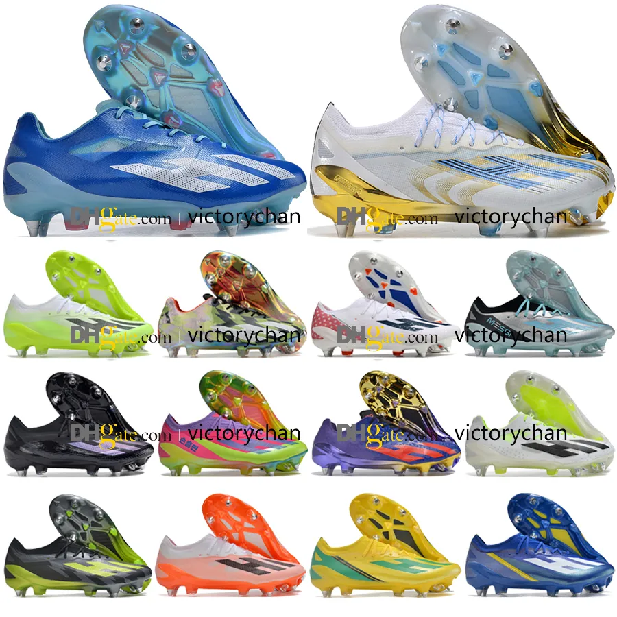 Sac cadeau Bottes de football de qualité X Crazyfast.1 SG Crampons de football à pointes en métal mobiles Chaussures de football en cuir souple pour hommes Chaussures de football en tricot confortables Baskets Botas De Futbol