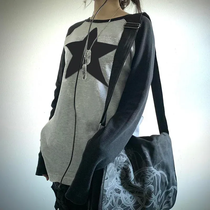 美品 上下セット セットアップ XL グレー Tシャツ 90S y2k レア Women Y2k Vintage T-Shirt Crew Neck Short Sleeve Skull Print