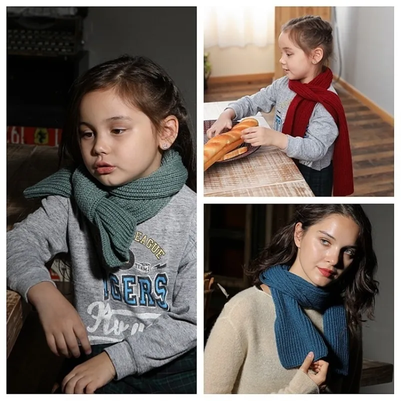 Lenços envolve bebê quente camisola de malha cachecol para crianças de outono / inverno na Europa e América Natal lenço de cor sólida 231202