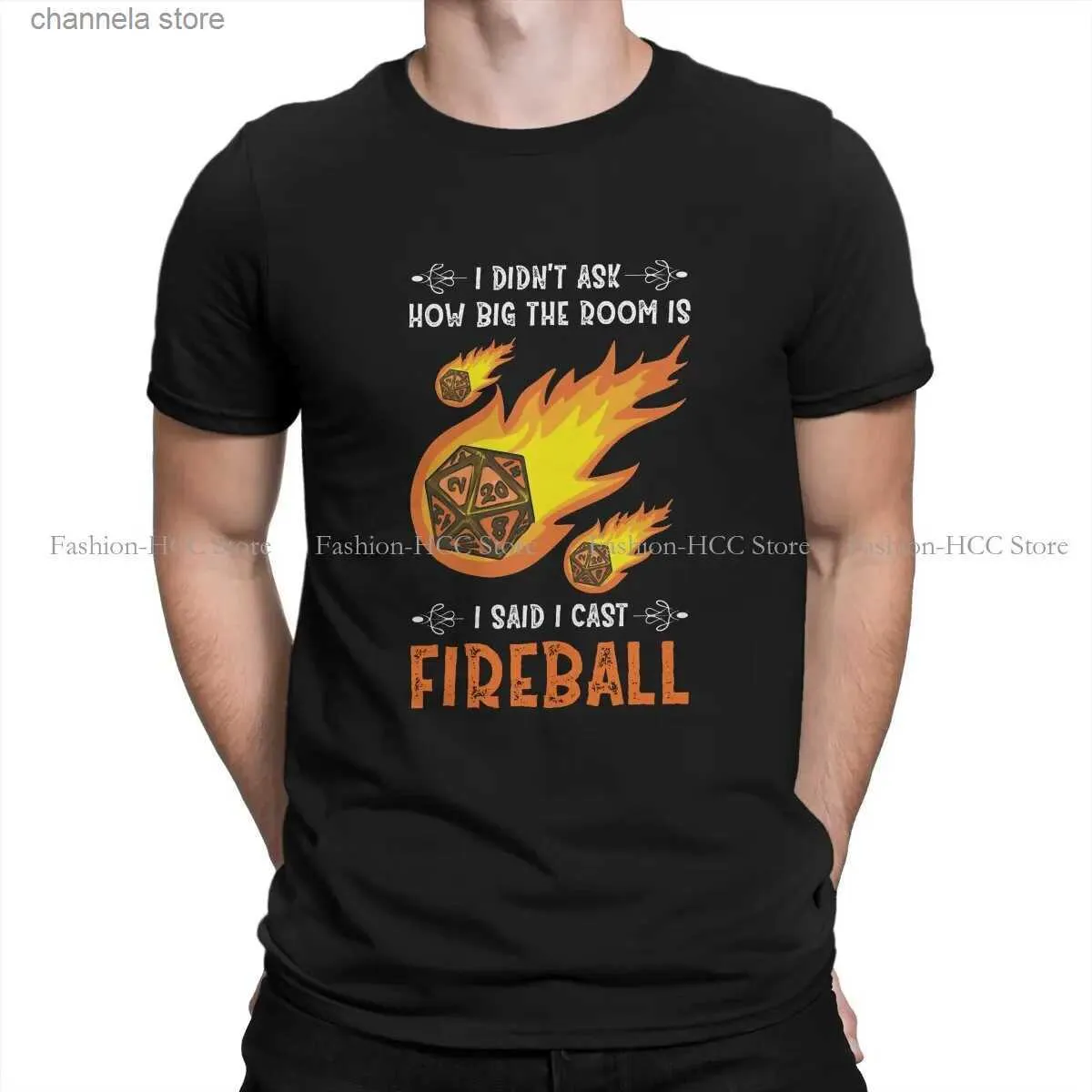 Мужские футболки DnD Crewneck, оригинальные футболки Critical Role - I cast FireBall, персонализированная футболка для Homme, забавные топы из полиэстера T231204