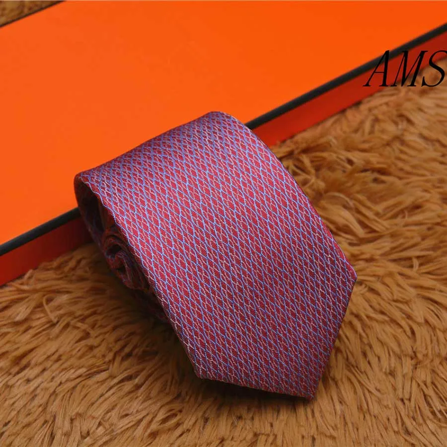 Mens Neck Binds Letter Silk Tie Naths Slips Mönster Tryck Jacquard Party Wedding Woven modedesign utan låda