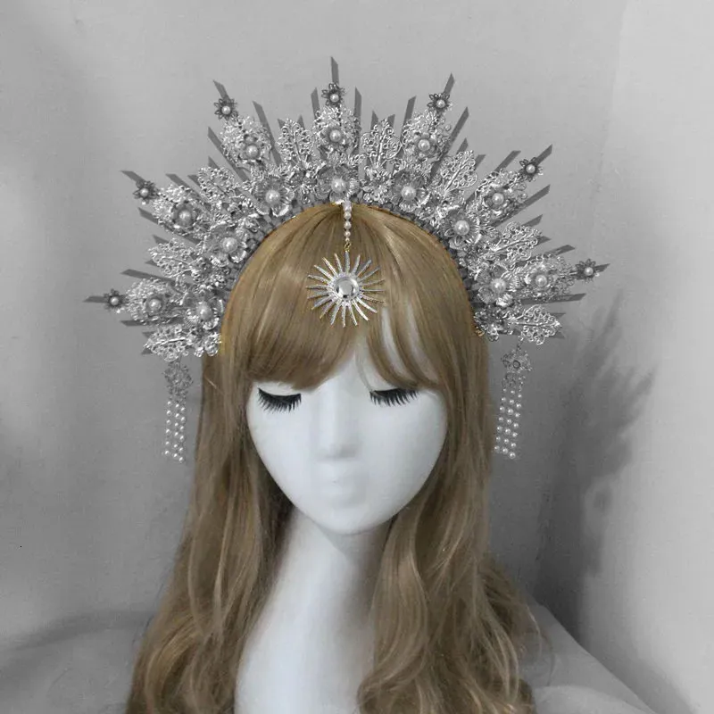 Gold Halo Headbands Gothic Virgin Mary Crown Tiaras Fairy  display picture 2