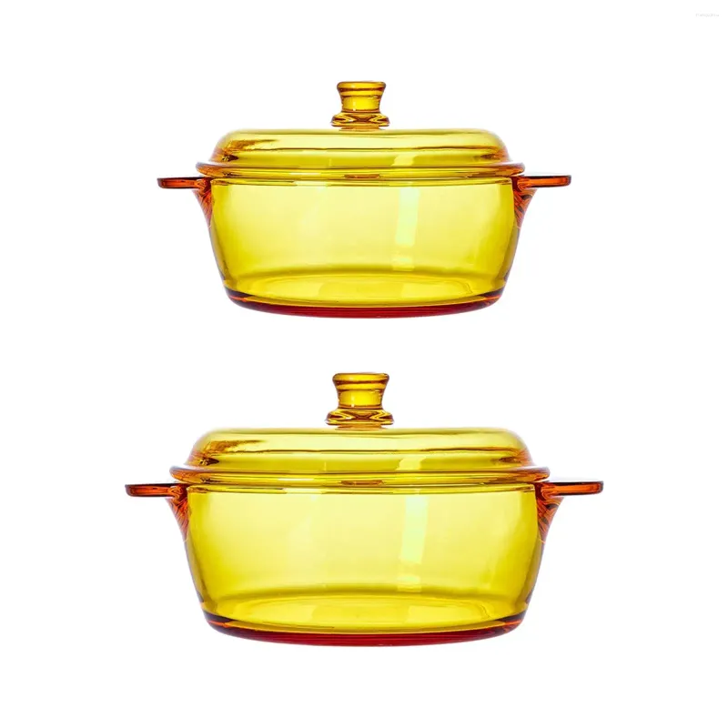 Bols Casserole en verre plat bol de mélange de réfrigérateur portable avec poignée de couvercle nouilles résistantes à la chaleur pour les sauces de collation de riz