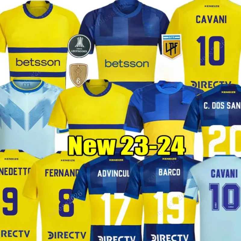 CAVANI Boca Juniors Fußballtrikots 2023 2024 MARADONA BENEDETTO MARCOS ROJO CARLITOS DE ROSSI TEVEZ SALVIO BARCO JANSON MEDINA Kinder 23 24 Fußballtrikot