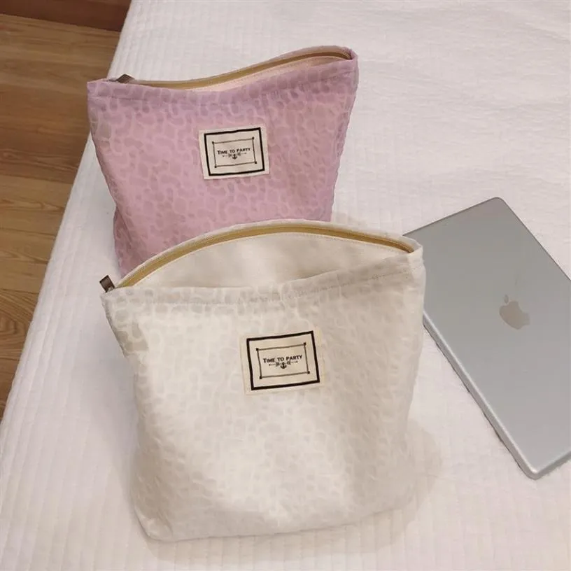 Borse per cosmetici Custodie Borsa per cosmetici traslucida di colore puro Borsa per trucco floreale retrò Pochette in tessuto da donna Portatile da viaggio interno Toi251b