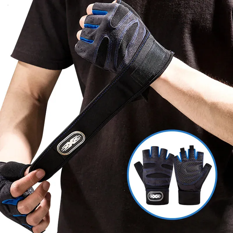 Wrist Support Dumbbell Gloves for Men Women Weightlifting Crossfit Bodybuilding Workout Sports Gym Training Nonslip Protector 231104