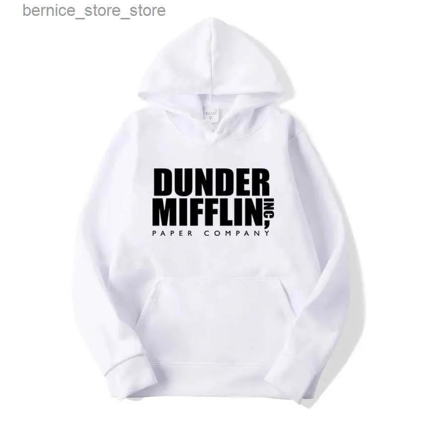 Herren Hoodies Sweatshirts 2023 Neue Männer Woemn Fleece Hoodies TV D-Dunders Mifflin Paper Inc Hoodie Unisex Crewneck Moletom Feminino Hoody Sweatershirt Q231204