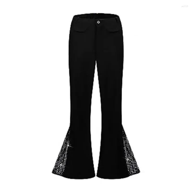 Men's Pants Flared Trousers Retro Disco Hem Sequin For Men 60s 70s Vintage Costume Halloween Carnival Music Festivals Shiny