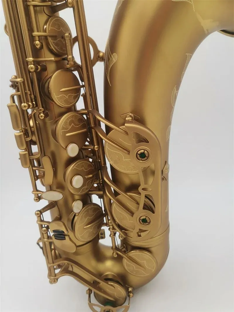 Helt ny tenorsaxofon guld lack professionell tenor sax med hölje vass nacke munstycket aaa