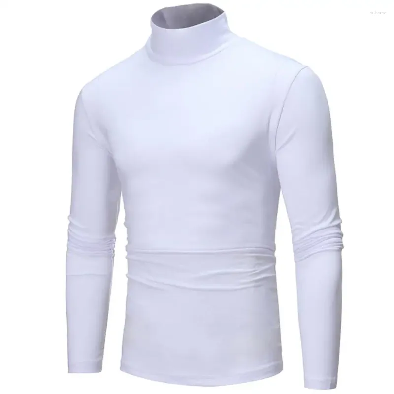 Men's Sweaters Autumn Winter Mens Thin Thermal T-shirt Half-collar Bottoming Slim Warm Cotton High-necked Long-sleeved