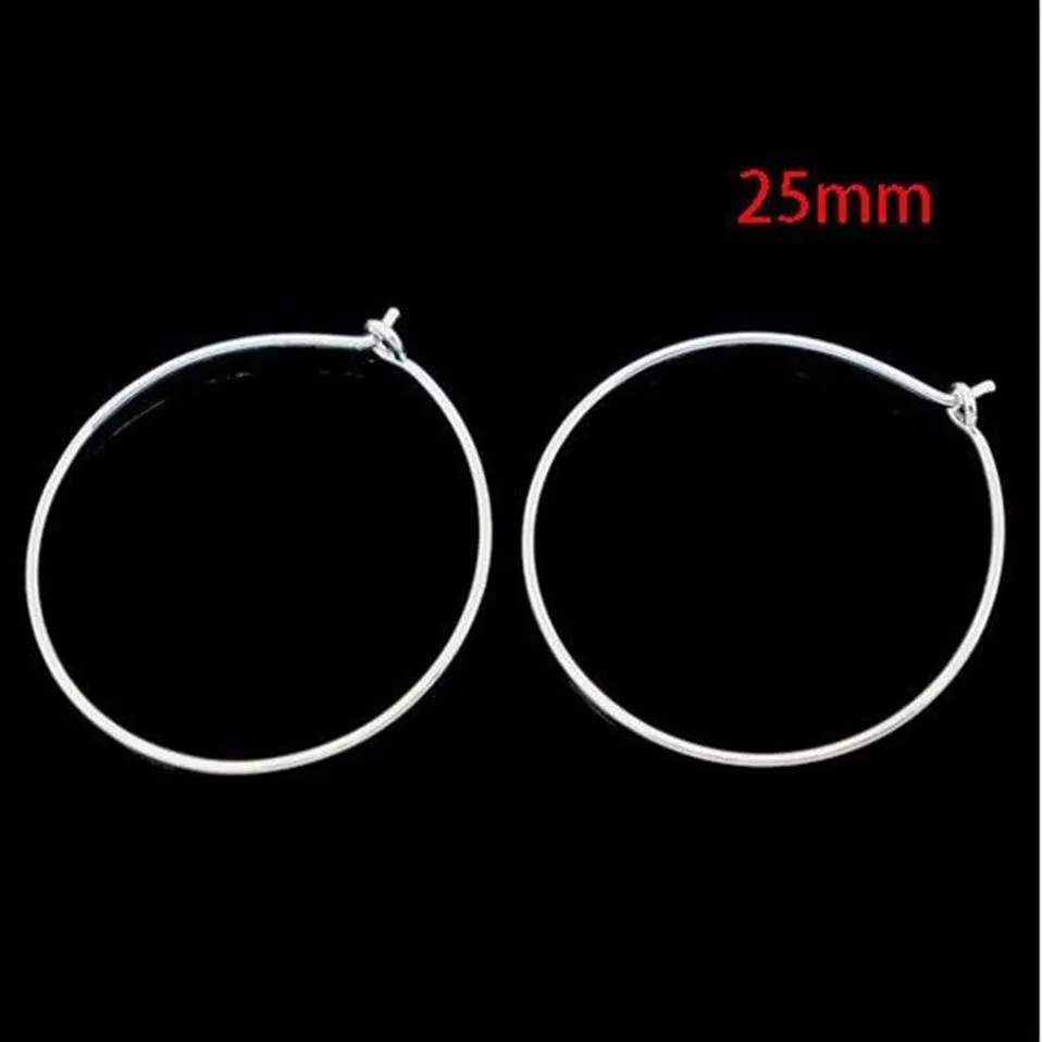 mic 1000pcs silver plated wine glass charms wire hoops 25mm jewelry diy jewelry findings components 215h