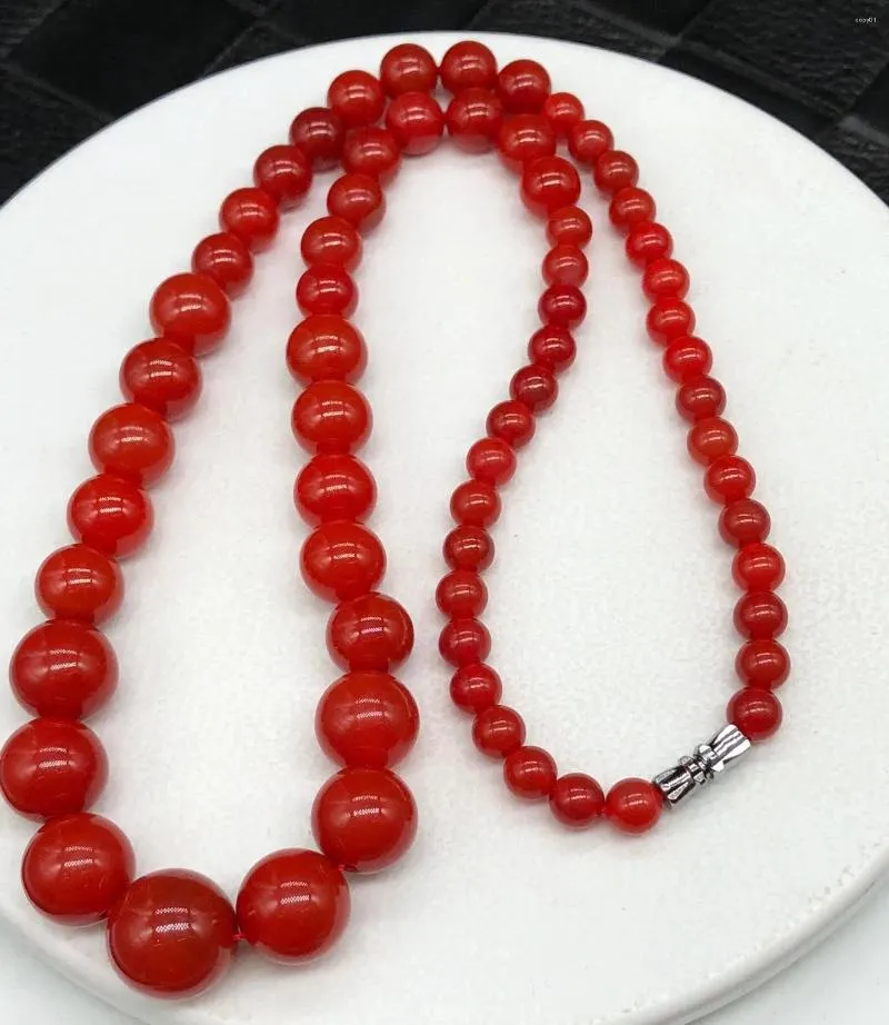 Pendentif Colliers Haute Qualité Sud Agate Rouge Perles Rondes Collier De Perles Femmes Guérison Pierres Précieuses Fine Bijoux Pour Petite Amie Maman Cadeaux