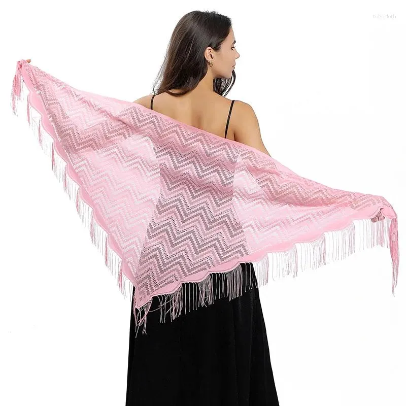 Foulards Pure Couleur Triangle Dentelle Écharpe Femmes Robes De Soirée Châles Creux Maille De Mariée Demoiselle D'honneur De Mariage Châle Lady Cape Wraps