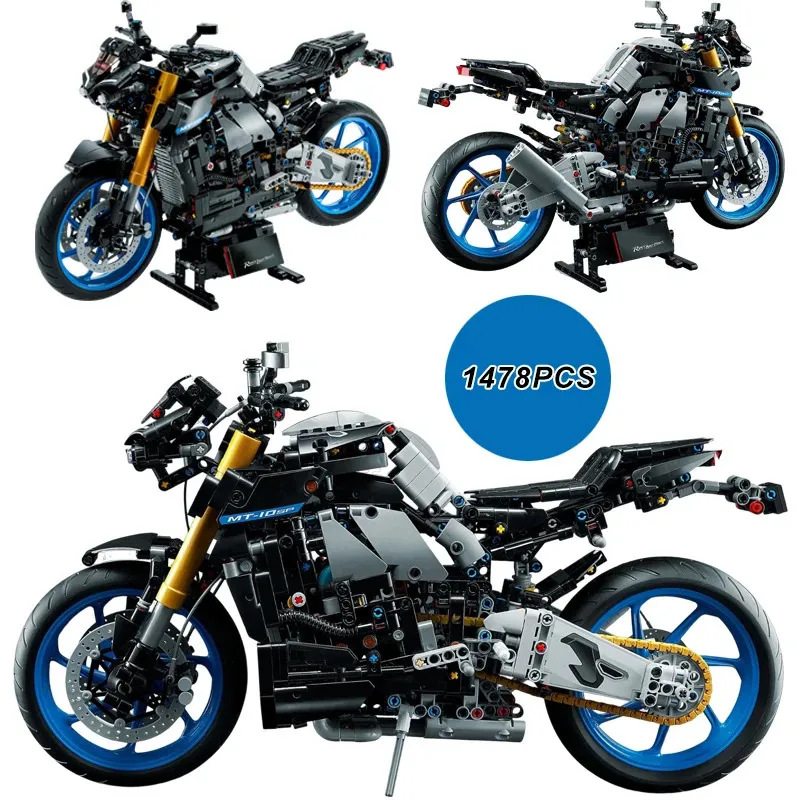 Diecast Model Technical 42159 MT-10 SP Yamahas Racing Motorcycle Building Blocks Kit Model Speed Motorbike Bricks Toys Gifts for Kids 231204