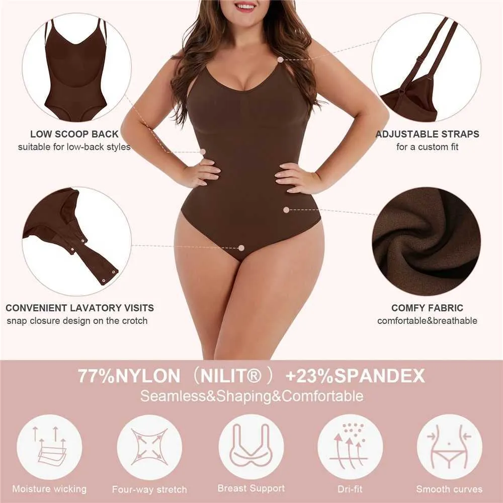 Lightly Shaping Solid Seamless Comfortable Shapewear Bodysuit