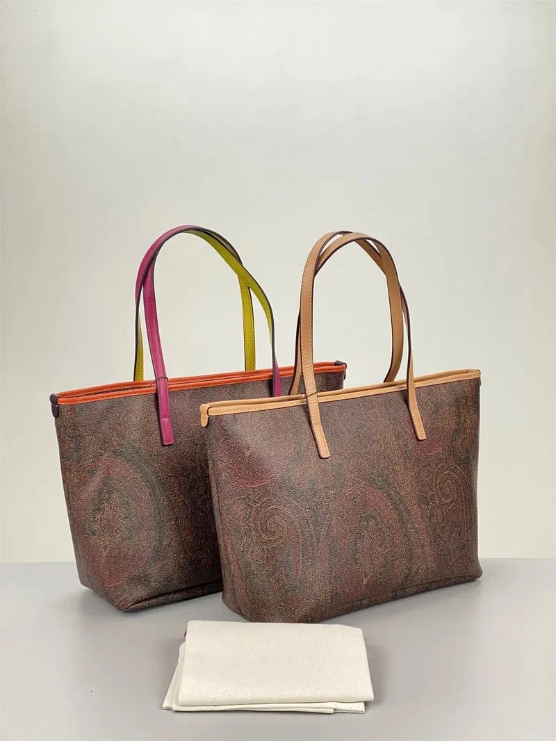 Kvällspåsar etro damer mode paisley jacquard retro tote fritidsverksamhet stor kapacitet enkel axel hand shopping väska 231204