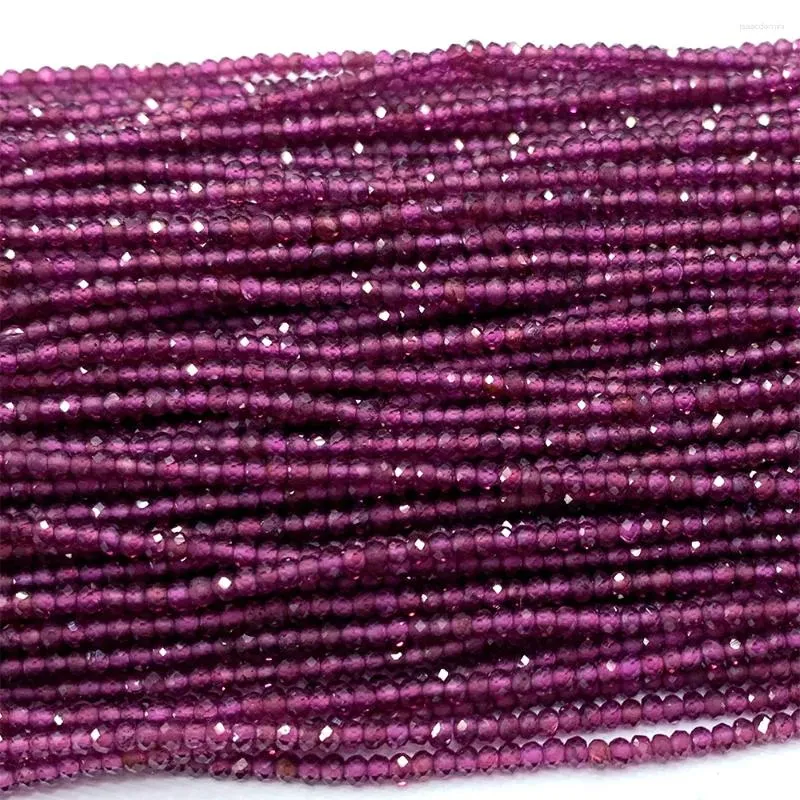 Veemake – pierres précieuses en vrac, grenat almandite naturel, collier, bracelets, boucles d'oreilles, petites rondelles à facettes, perles pour femmes, pour la fabrication de bijoux