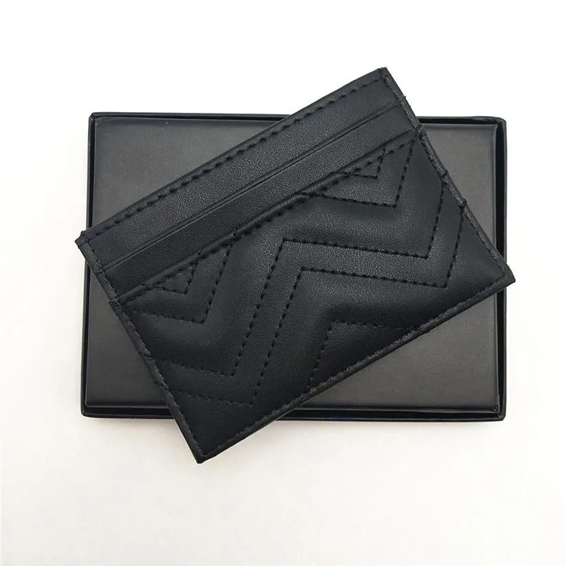 Fashion Genuine Designer Cow Leather Luxury Card Holder Wave Classic Men Women Zig Zag Credit Cardholders Bank Cardholder Mini Sli258h