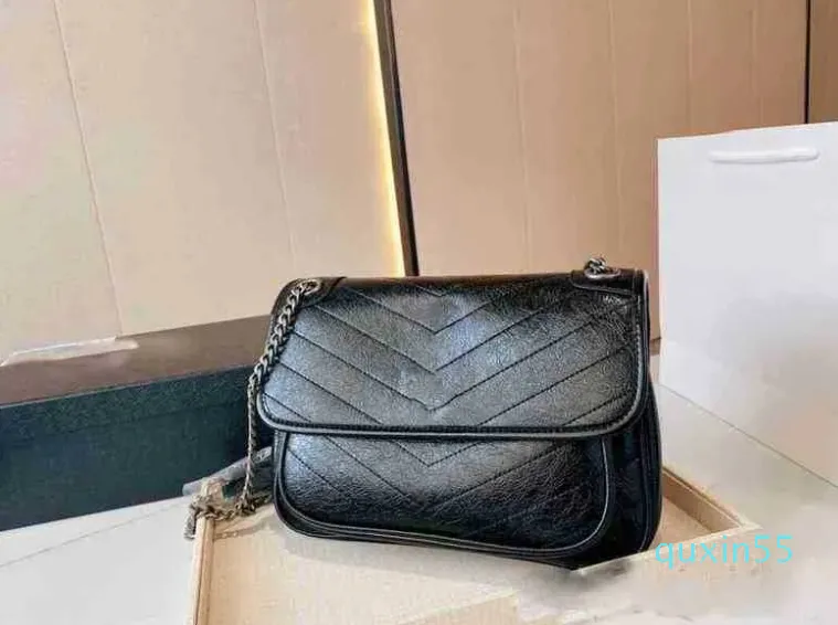 Einkaufstaschen Schulter Frauen Umhängetasche Messenger Große Kapazität Unterarm Handtasche Metall Kette Weiche Mode Designer Leder Dame Brieftasche