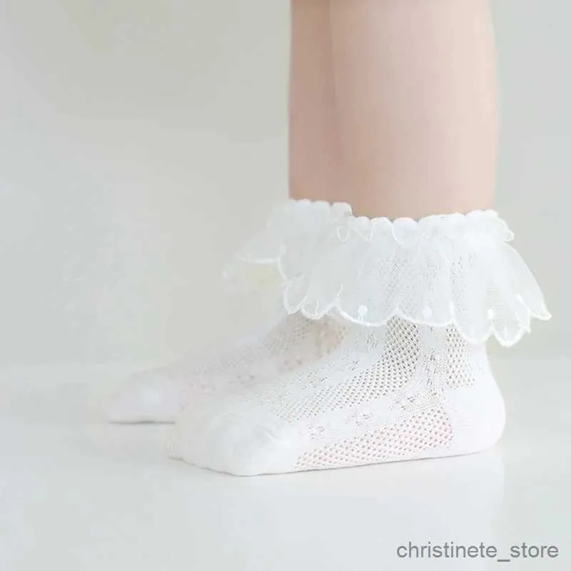 Детские носки, новые летние детские носки принцессы для девочек, сетчатые носки с кружевом, детские носки из чесаного хлопка, детские носки для детей от 0 до 7 лет