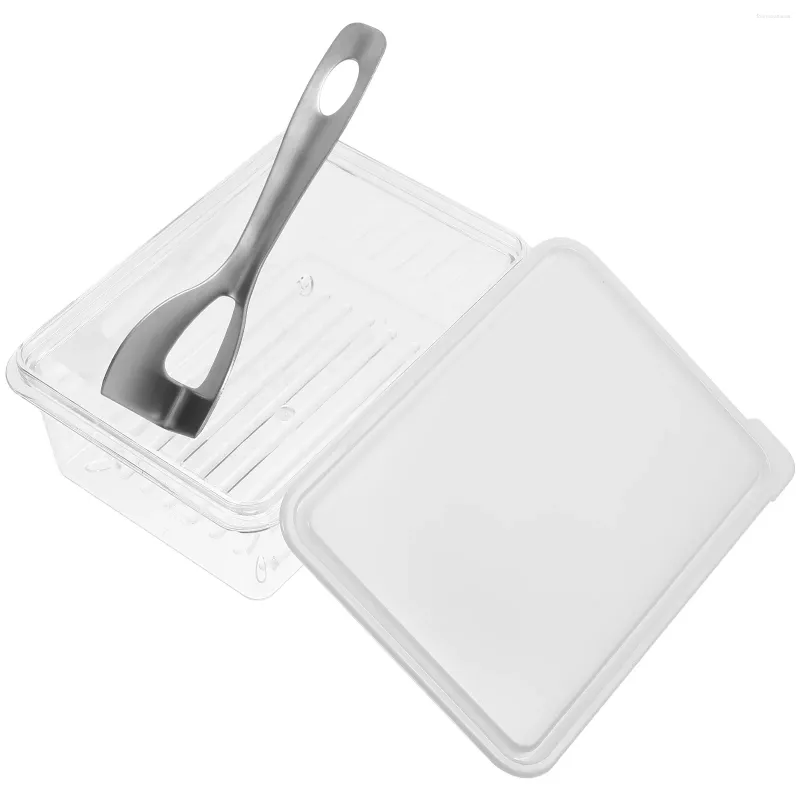 Plates Butter Sealed Box Portable Dish Plastic Containers Desserts Kitchen Slicer Lid Cheeses förvaring Holder Home Keeper