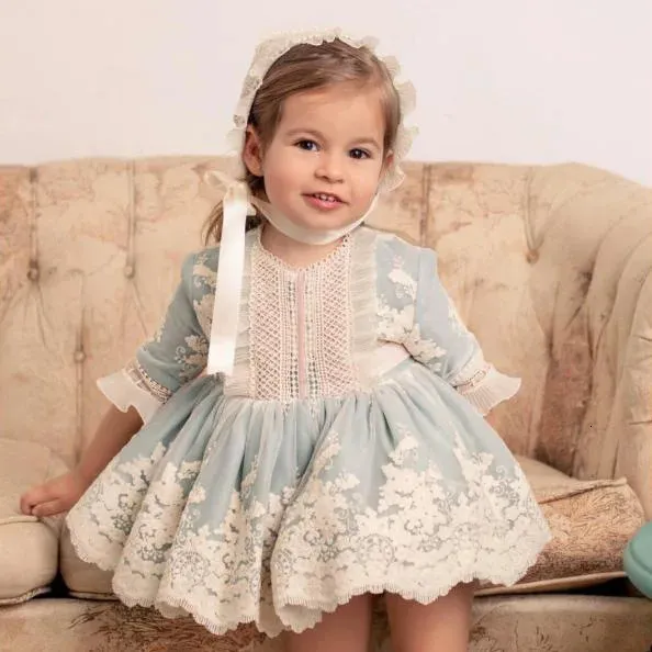 Meisje Jurken Josaywin Baby Meisje Lolita Prinses Baljurk Spaans Vintage Herfst Winter Leuke Kinderen Vestidos Kinderen 231204